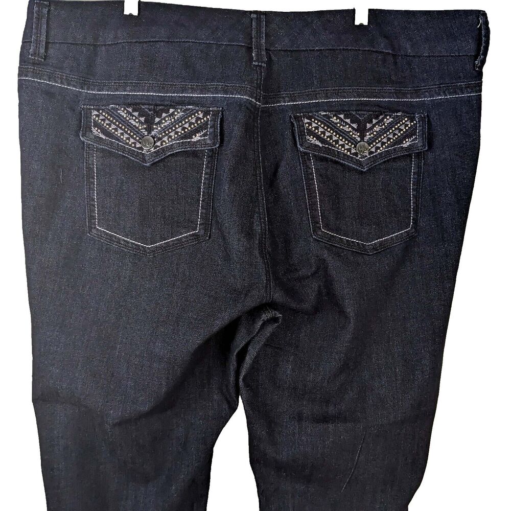 Melissa McCarthy Seven7 Size 24W Slim Boot Cut Jeans Dark Blue Denim